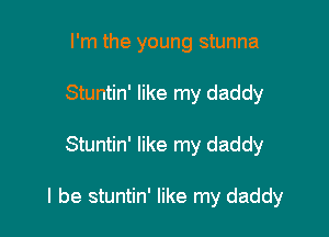 I'm the young stunna
Stuntin' like my daddy

Stuntin' like my daddy

I be stuntin' like my daddy