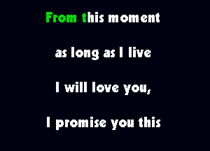 From this moment

as long as I live

I will love you,

I promise you this
