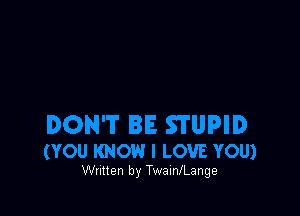 Written by TwaInJLange