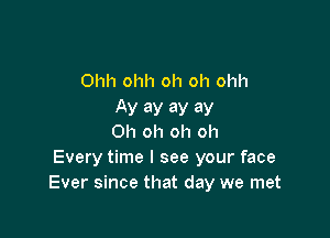 Ohh ohh oh oh ohh
Ay ay ay ay

Oh oh oh oh
Every time I see your face
Ever since that day we met