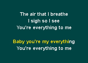 The air that I breathe
I sigh so I see
You're everything to me

Baby you're my everything
You're everything to me