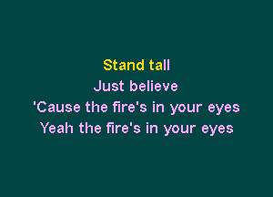 Stand tall
Just believe

'Cause the fire's in your eyes
Yeah the fire's in your eyes