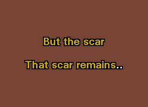 But the scar

That scar remains..