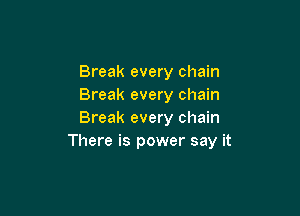Break every chain
Break every chain

Break every chain
There is power say it