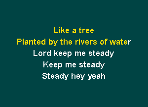 Like a tree
Planted by the rivers of water

Lord keep me steady
Keep me steady
Steady hey yeah
