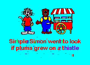 Sir'lpleaSifhbn'went to look
if pluriijgrew 9n a thistle
. -. ' .. - ' .. II