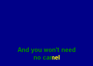 And you won't need
no camel