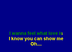 I wanna feel what love is
I know you can show me
0h....
