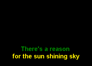 There's a reason
for the sun shining sky