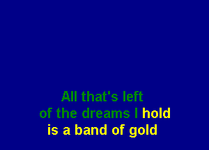 All that's left
of the dreams I hold
is a band of gold