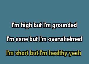 I'm high but I'm grounded

I'm sane but I'm overwhelmed

I'm short but I'm healthy yeah