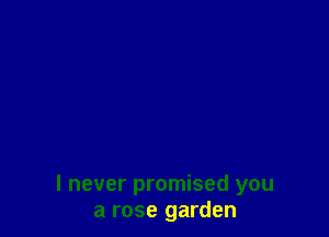 I never promised you
a rose garden