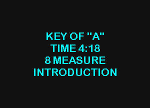 KEY OF A
TlME4i18

8MEASURE
INTRODUCTION