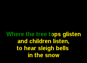 Where the tree tops glisten
and children listen,
to hear sleigh bells
in the snow