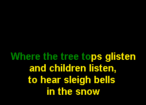 Where the tree tops glisten
and children listen,
to hear sleigh bells
in the snow