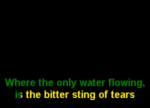 Where the only water flowing,
is the bitter sting of tears