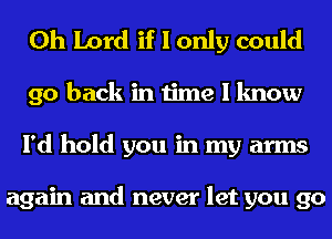 Oh Lord if I only could
go back in time I know
I'd hold you in my arms

again and never let you go