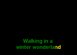 Walking in a
winter wonderland