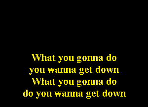 What you gonna do

you wanna get down

What you gonna do
do you wamla get down