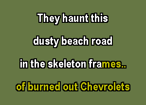 They haunt this

dusty beach road

in the skeleton frames

of burned out Chevrolets
