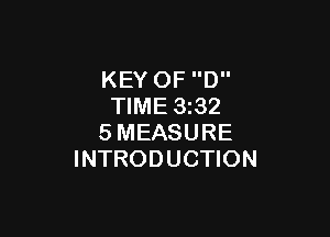 KEY OF D
TIME 3z32

SMEASURE
INTRODUCTION