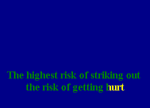 The highest risk of striking out
the risk of getting hurt