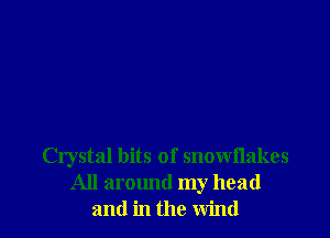 Crystal bits of snowflakes
All around my head
and in the wind