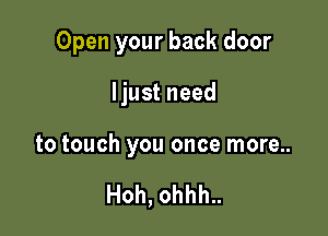Open your back door

Ijust need

to touch you once more..

Hoh, ohhh..
