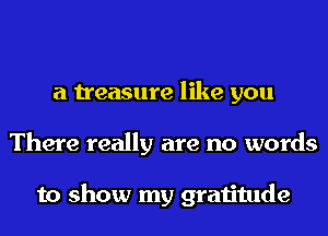 a treasure like you
There really are no words

to show my gratitude