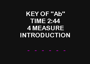 KEY OF Ab
TIME 2244
4 MEASURE

INTRODUCTION