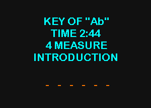 KEY OF Ab
TIME 244
4 MEASURE

INTRODUCTION