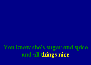 You know she's sugar and spice
and all things nice