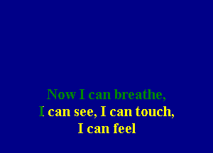 N ow I can breathe,
I can see, I can touch,
I can feel