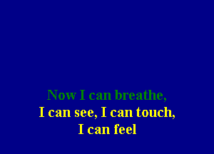 N ow I can breathe,
I can see, I can touch,
I can feel