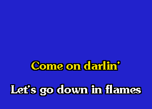 Come on darlin'

Let's go down in flames