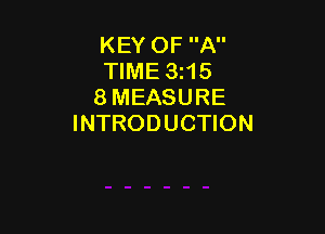 KEY OF A
TIME 3t15
8 MEASURE

INTRODUCTION