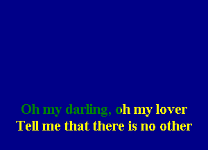 Oh my darling, 011 my lover
Tell me that there is no other