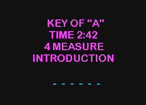 KEY OF A
TIME 2242
4 MEASURE

INTRODUCTION
