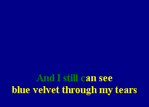 And I still can see
blue velvet through my tears
