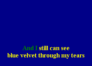 And I still can see
blue velvet through my tears