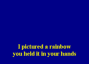 I pictured a rainbow
you held it in your hands