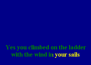 Yes you climbed on the ladder
With the Wind in your sails