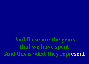 And these are the years
that we have spent
And this is What they represent