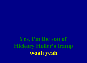 Yes, I'm the son of
Hickory Holler's tramp
woah yeah