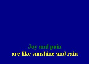 J 0y and pain
are like Slmshine and rain