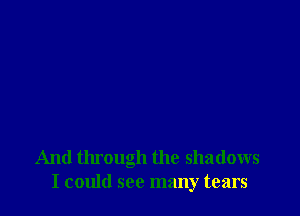 And through the shadows
I could see many tears