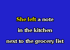 She left a note

in the kitchen

next to the grocery list