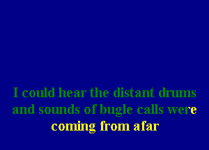 I could hear the distant drums
and sounds of bugle calls were
coming from afar