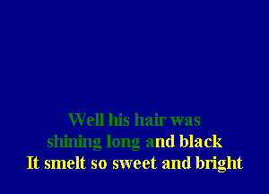 W ell his hair was
shining long and black
It smelt so sweet and bright