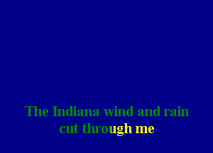 The Indiana wind and rain
cut through me